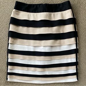 WHBM Pencil Skirt Black, Tan, & White